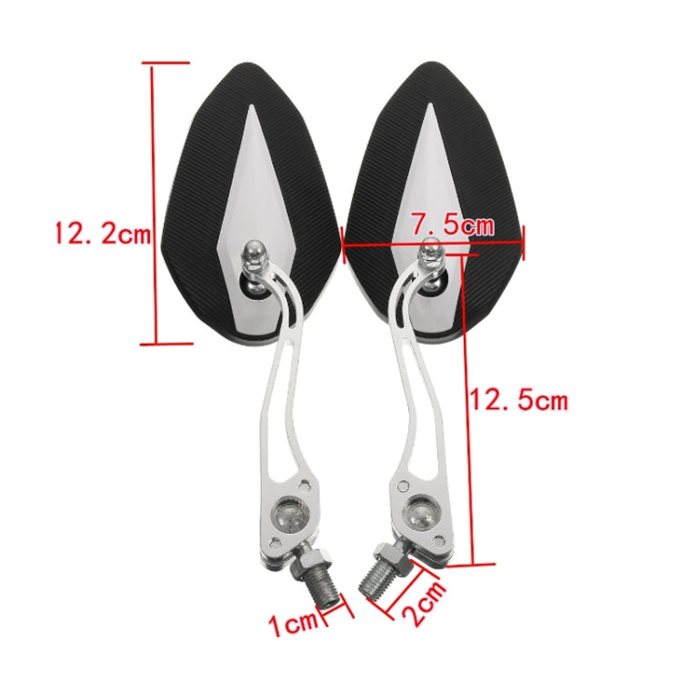 Aluminum Alloy Motorcycle Large-view Rearview Mirror Modification(Silver)