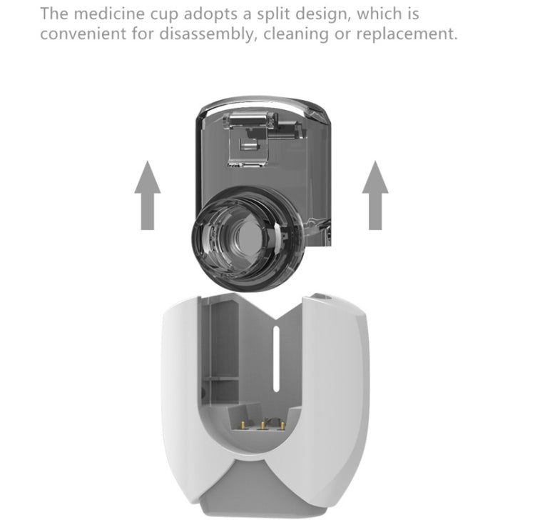 Hands-free Wearable Micro-mesh Nebulizer for Adults and Children ,Style: With EU Plug(Silver White)