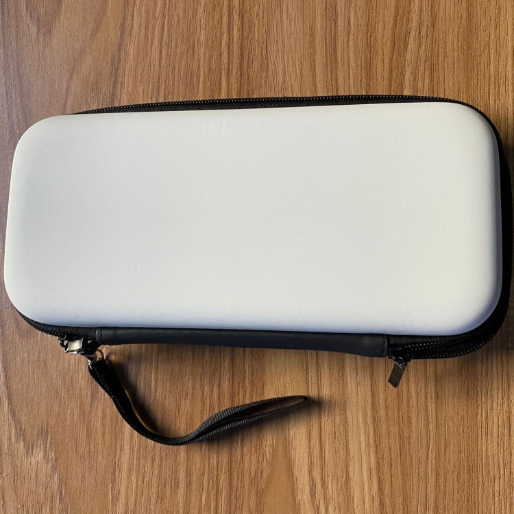 Game Console Crystal Shell Remote Sensing Cap Tempered Film Storage Bag Set For Switch OLED Console White Storage Bag 14 In 1(Hand Rope)