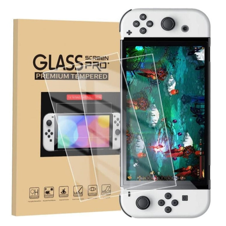 Game Console Crystal Shell Remote Sensing Cap Tempered Film Storage Bag Set For Switch OLED Console White Storage Bag 16 In 1