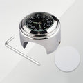 Aluminum Alloy Plating Motorcycle Handlebar Clock(Silver Shell Black Background)