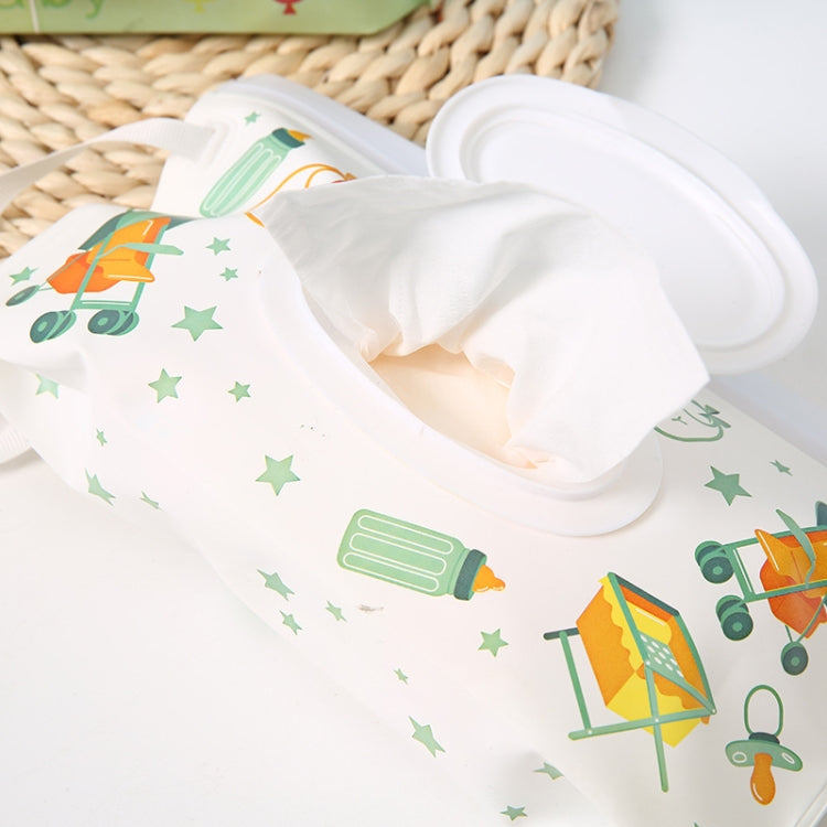 Baby EVA Wet Wipes Bag Portable Flip Removable Sanitary Wet Wipes Bag(Cactus)