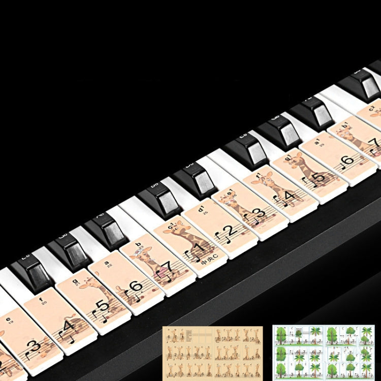 M52 88/76/61/54/49 Keys Piano Keyboard Stickers(Giraffe)