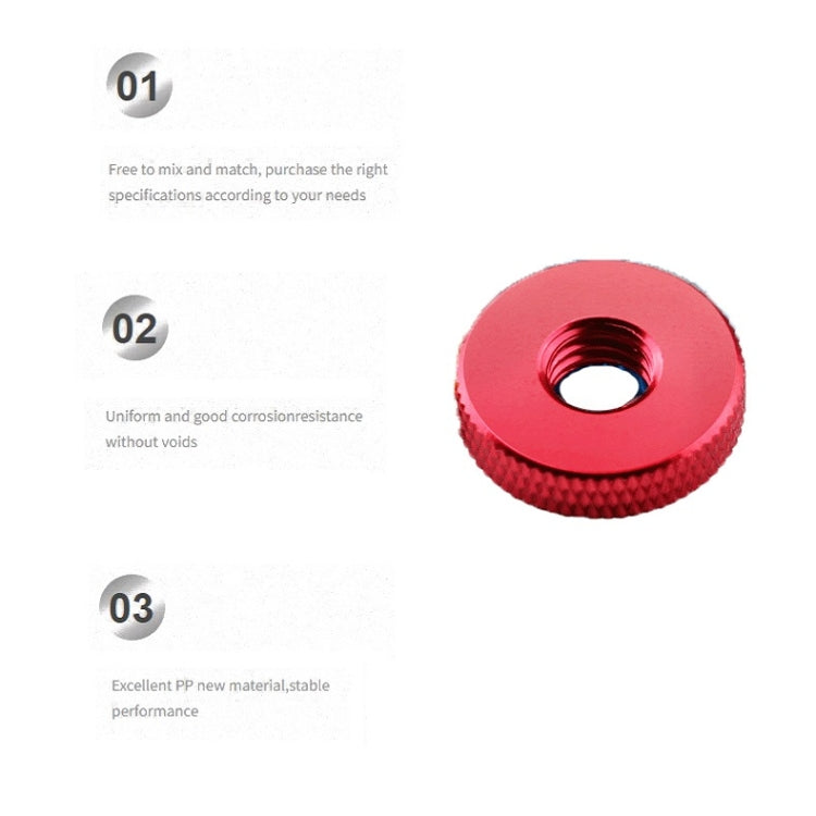 Knurled Aluminum Alloy Single Layer Hand Tight Nut Thin Small Step Nut, Specification: M3-D11x3Red
