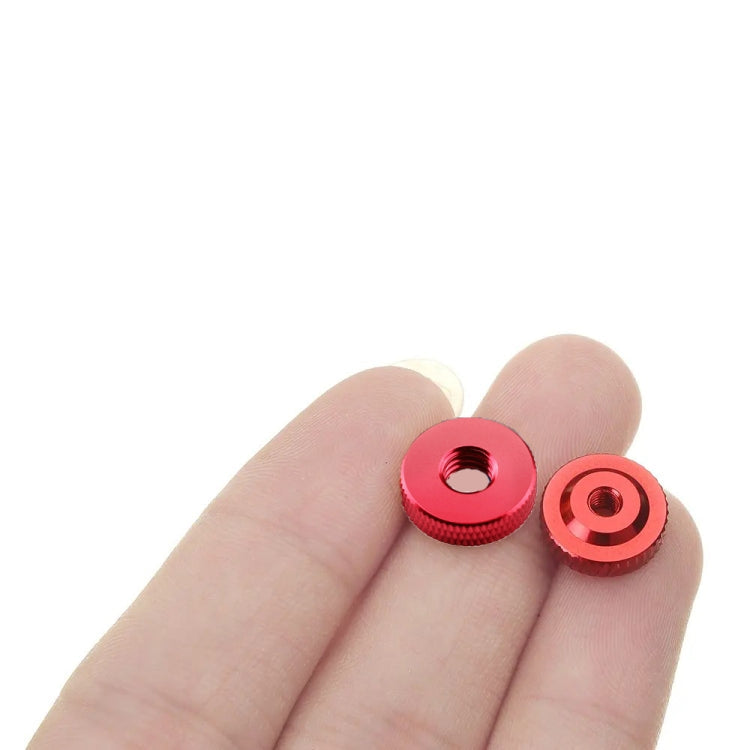Knurled Aluminum Alloy Single Layer Hand Tight Nut Thin Small Step Nut, Specification: M4-D12x3Red