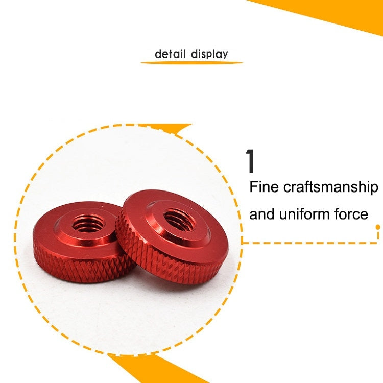 Knurled Aluminum Alloy Single Layer Hand Tight Nut Thin Small Step Nut, Specification: M4-D12x3Red