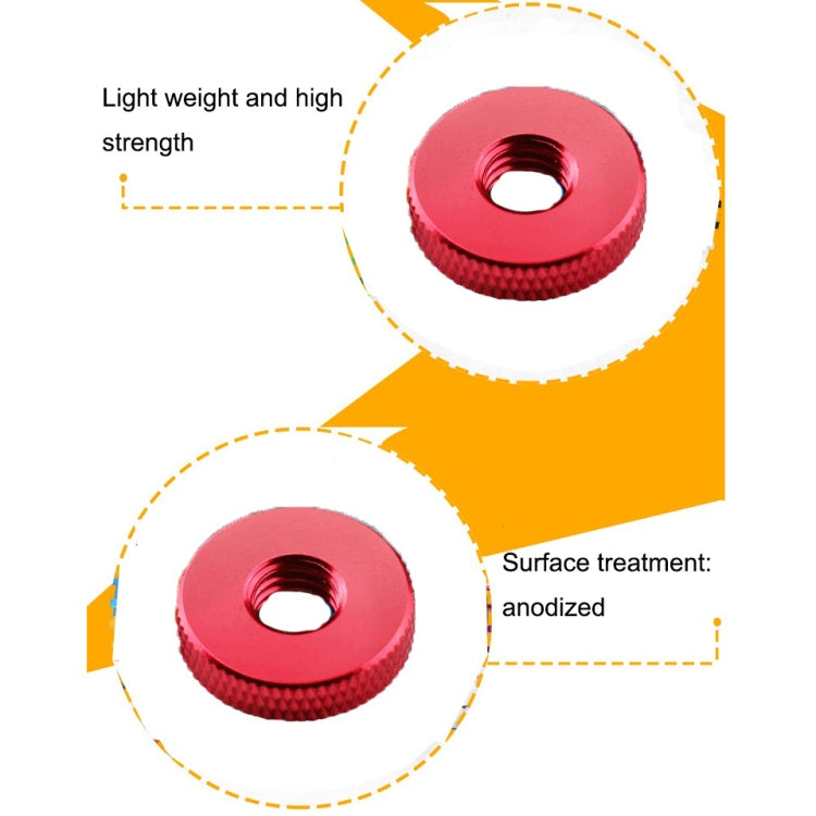 Knurled Aluminum Alloy Single Layer Hand Tight Nut Thin Small Step Nut, Specification: M10-D20x8Red