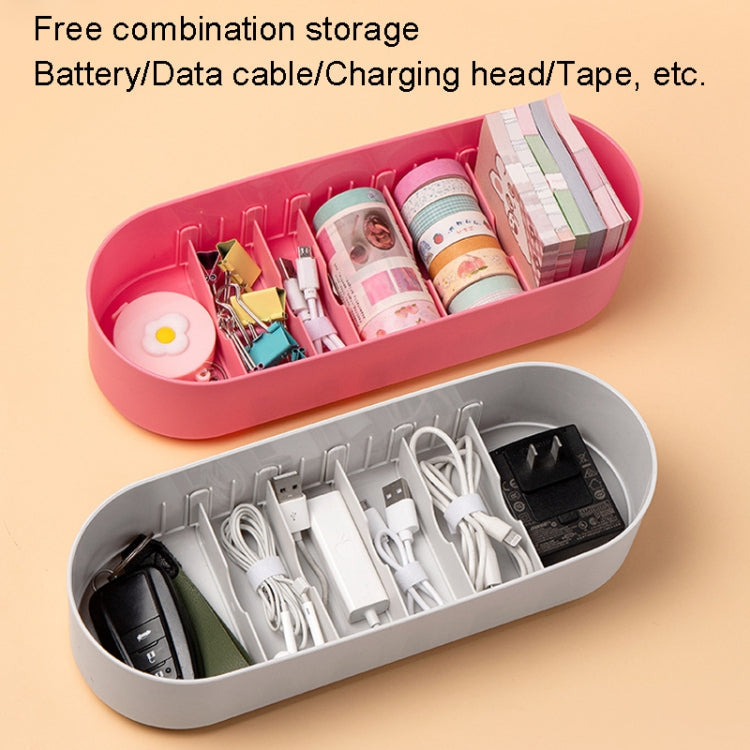 Household Battery Storage Box Data Cable Charger Storage Organizer Box, Color: Blue Single Layer