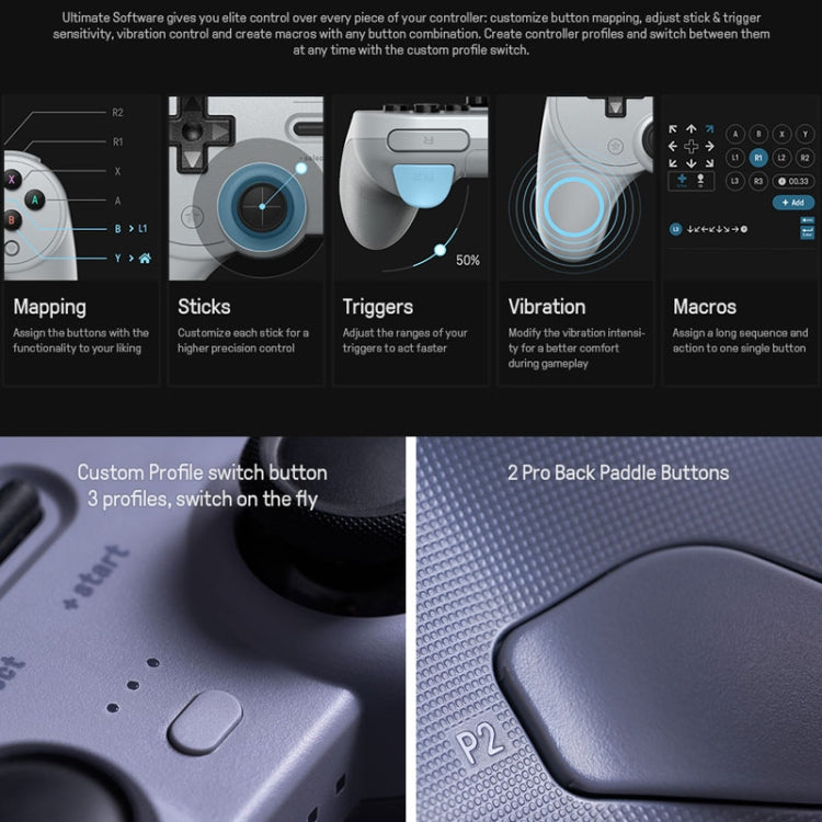 8Bitdo Pro 2 Wired Gamepad For Switch(White)