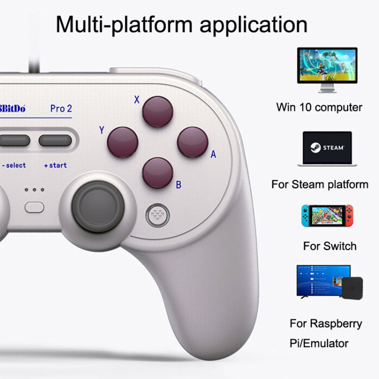 8Bitdo Pro 2 Wired Gamepad For Switch(White)