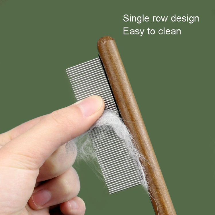 Cat Dog Solid Wood Comb For Removing Floating Hair Pet Cleaning Grooming Flea Comb(D)