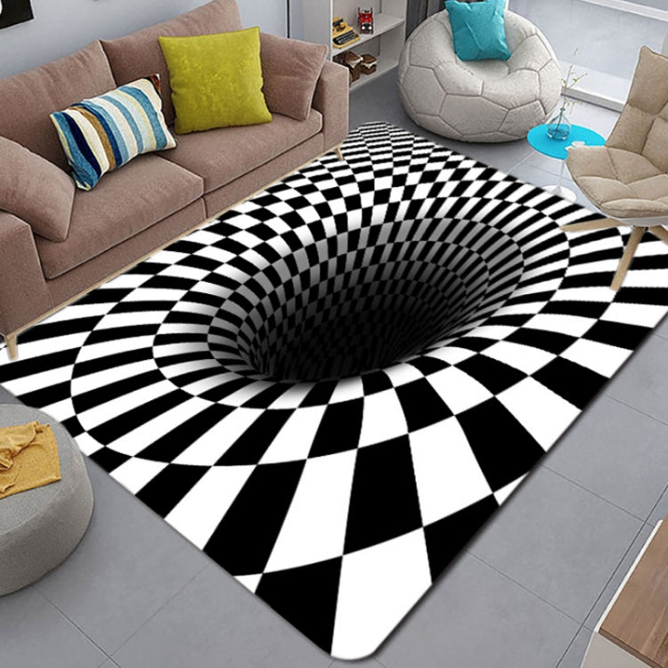3D Geometric Stereo Trap Vision Living Room Bedroom Carpet, Size: 40x60cm(Rectangular Visual B)