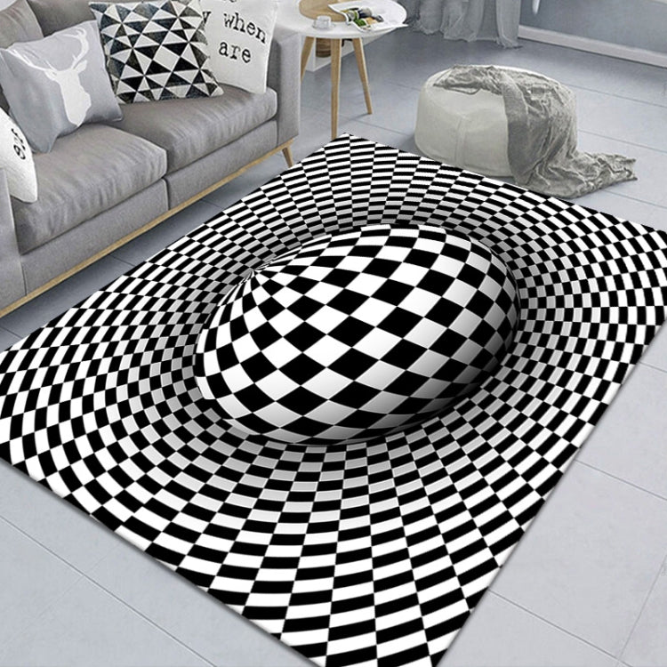 3D Geometric Stereo Trap Vision Living Room Bedroom Carpet, Size: 60x90cm(Rectangular Spherical Vision)