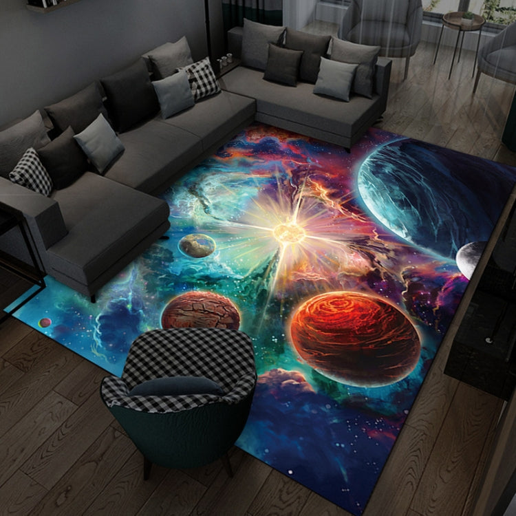 3D Visual Cartoon Cosmic Planet Living Room Carpet, Size: 50x80cm(Cosmic Planet 2)