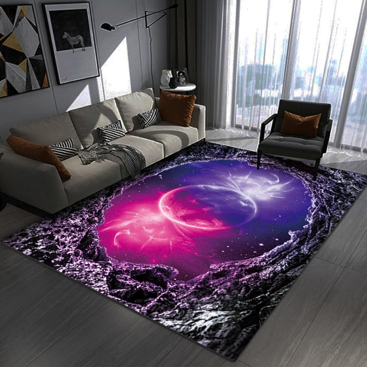 3D Visual Cartoon Cosmic Planet Living Room Carpet, Size: 50x80cm(RZ Cosmic Planet 12)