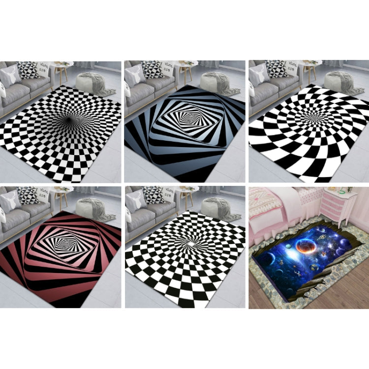 3D Stereo Rectangular Visual Geometric Living Room Carpet, Size: 80x160cm(Cosmic Starry Sky)
