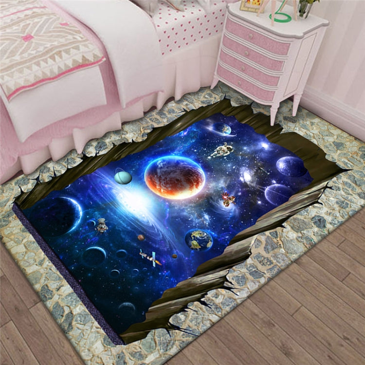 3D Stereo Rectangular Visual Geometric Living Room Carpet, Size: 120x160cm(Cosmic Starry Sky)