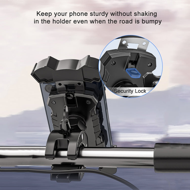 L101+M011 Outdoor Cycling Mechanical Locking Phone Holder(Green)