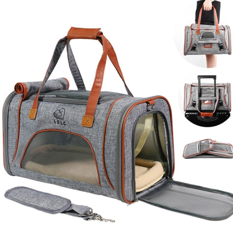 LDLC QS-012 Pet Outing Portable Breathable Foldable Tote Bag(Denim Blue)