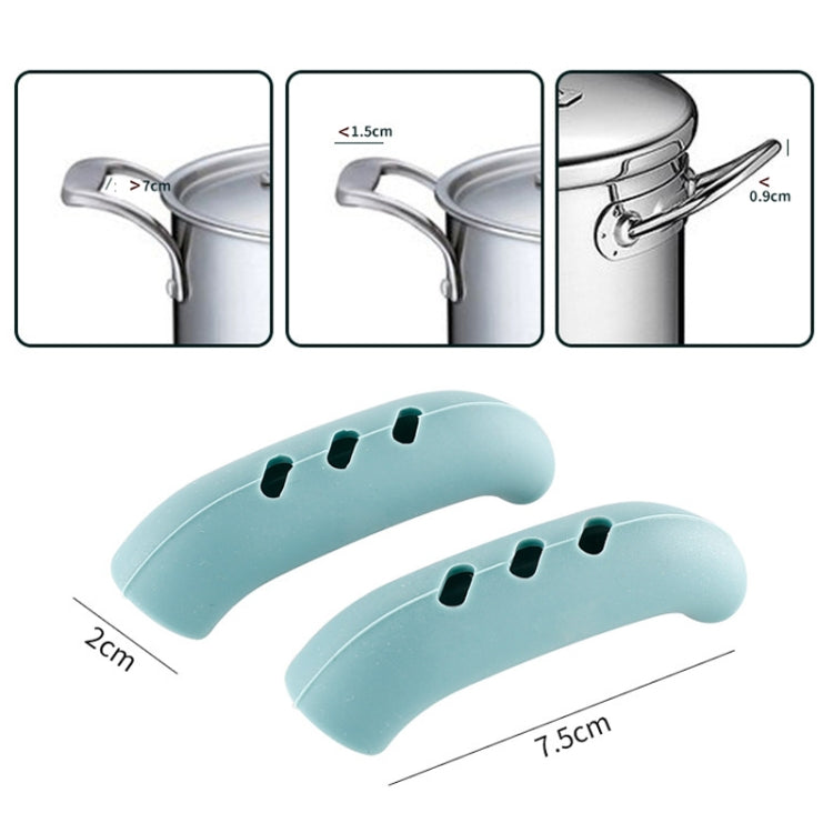 1 Pair Silicone Pot Handle Insulation Cover Iron Pot Handle Cover(Simple Gray)