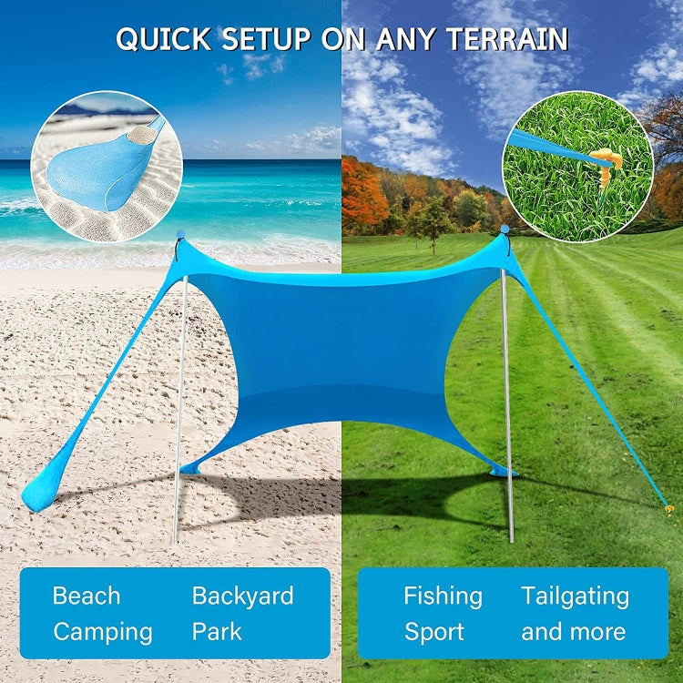 Outdoor Beach Lycra Canopy Camping Tent Sunshade Fishing Tent, Size: 210x200x150cm(Green)