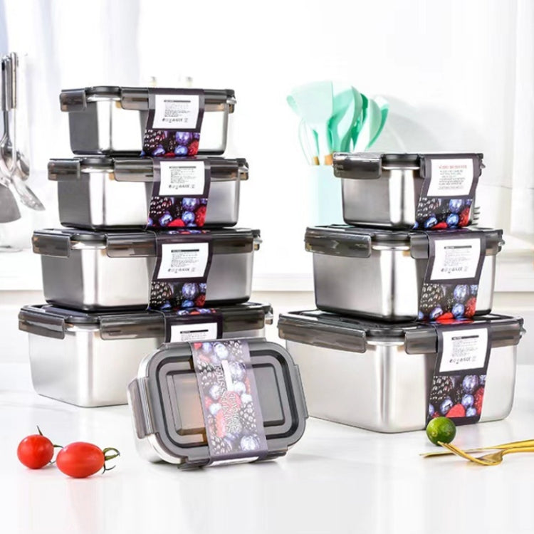 Refrigerator Refrigerated Storage Stainless Steel Airtight Crisper, Capacity: Rectangular 3 PCS/Set