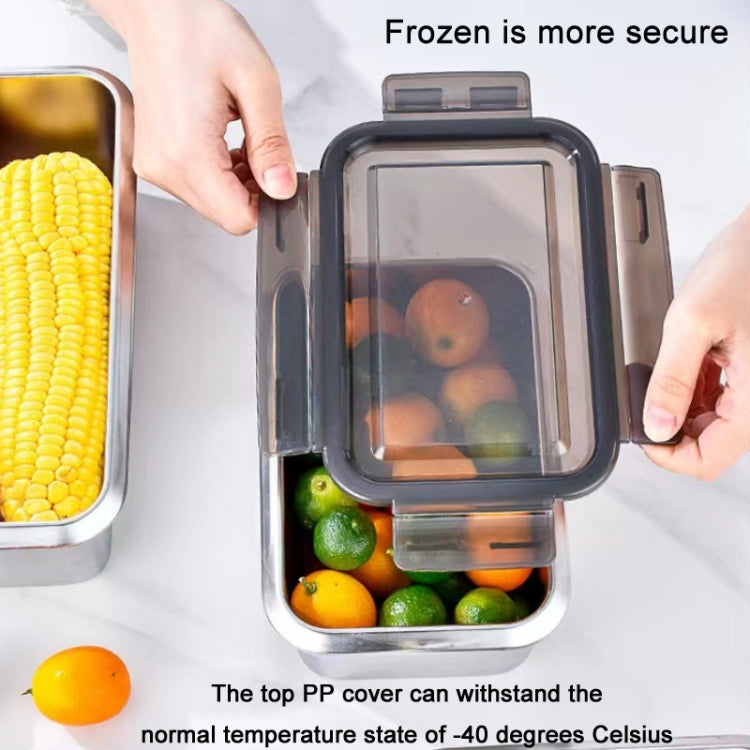 Refrigerator Refrigerated Storage Stainless Steel Airtight Crisper, Capacity: Square 3 PCS/Set