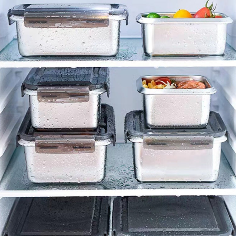 Refrigerator Refrigerated Storage Stainless Steel Airtight Crisper, Capacity: Square 3 PCS/Set