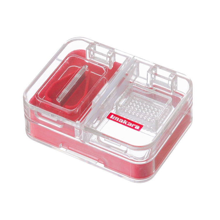 Imakara Mini Square Portable Sealed Medicine Cutter Dispenser Box(Red)