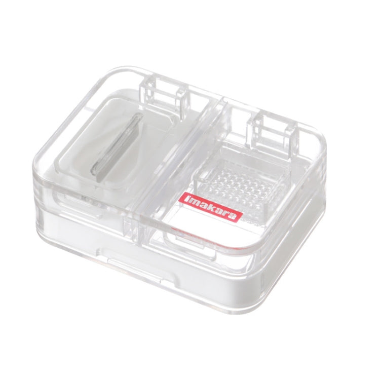 Imakara Mini Square Portable Sealed Medicine Cutter Dispenser Box(White)