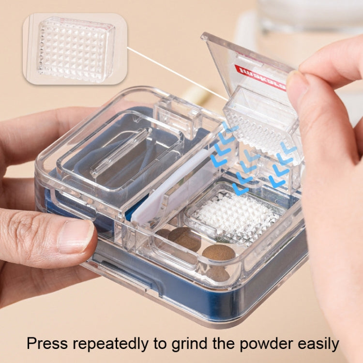 Imakara Mini Square Portable Sealed Medicine Cutter Dispenser Box(Red)