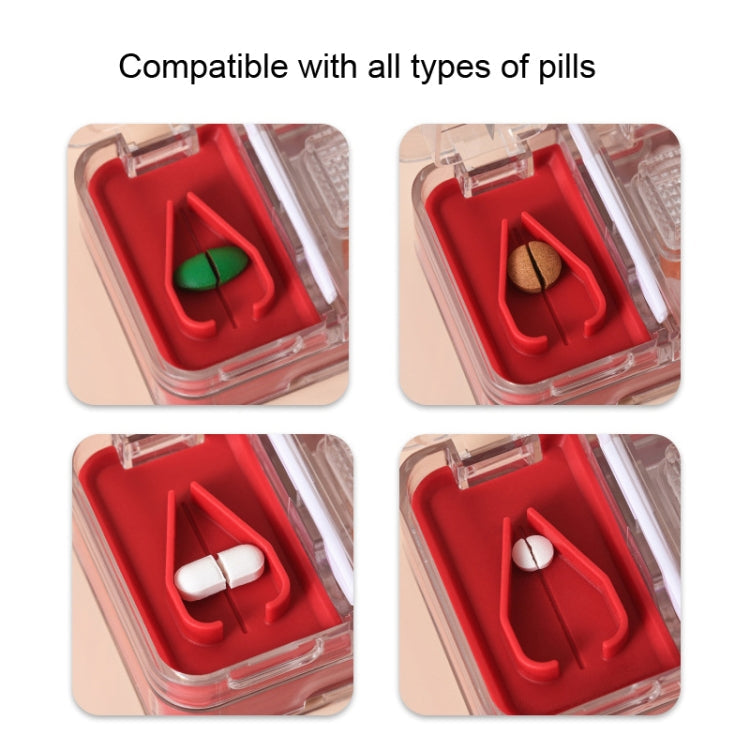 Imakara Mini Square Portable Sealed Medicine Cutter Dispenser Box(White)
