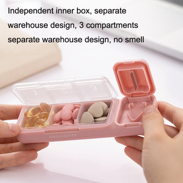 TR017 Portable Medicine Cutter Portable Mini 7 Days Sealed Separate Medicine Box(Pink)