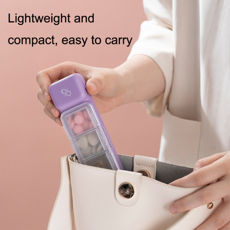TR017 Portable Medicine Cutter Portable Mini 7 Days Sealed Separate Medicine Box(Purple)