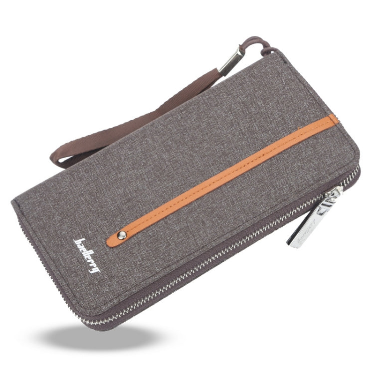 Baellerry Canvas Wallet Long Zipper Wallet Vintage Casual Multi-Card Clutch For Men(Coffee)