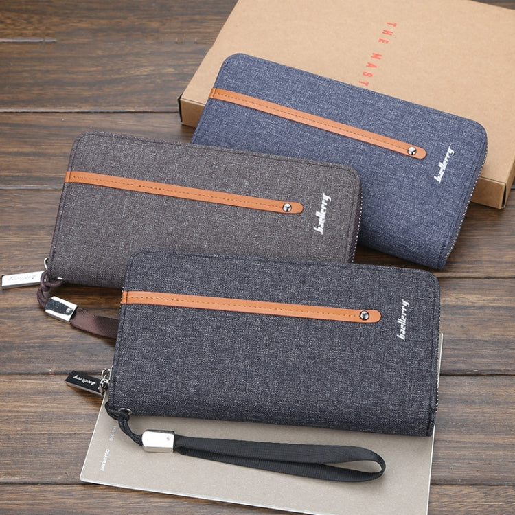 Baellerry Canvas Wallet Long Zipper Wallet Vintage Casual Multi-Card Clutch For Men(Coffee)