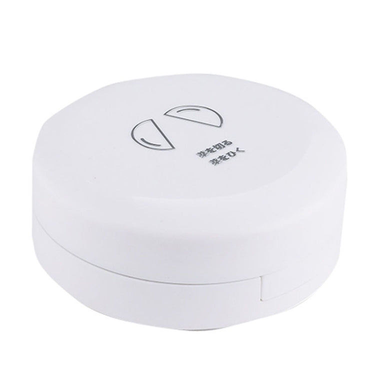 Double-layer Round Eight Grids Portable Medicine Box with Cutter(White)