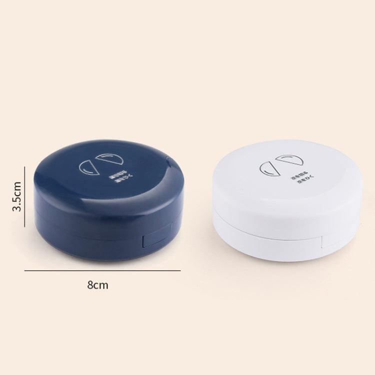 Double-layer Round Eight Grids Portable Medicine Box with Cutter(White)
