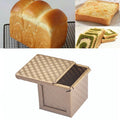 Square Toast Box Non-Stick Water Cube Toast Mold, Style: 8832 8x7.5x6.5cm Ripple Gold