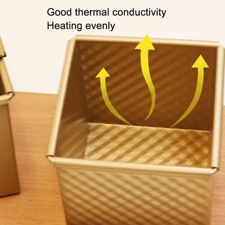Square Toast Box Non-Stick Water Cube Toast Mold, Style: 8759 11.8x11x10.3cm No Ripple Gold
