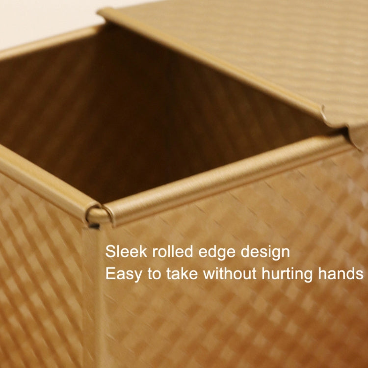 Square Toast Box Non-Stick Water Cube Toast Mold, Style: 8772 8x7.5x6.5cm No Ripple Gold