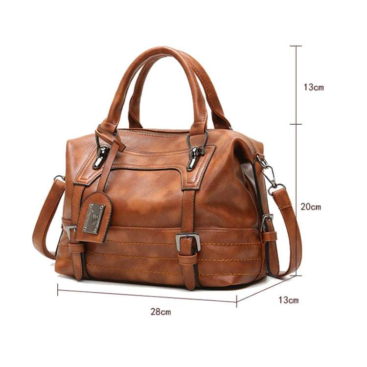 Ladies Casual Handbag Soft-faced Solid Color One-shoulder Diagonal Large Bag(Pink)