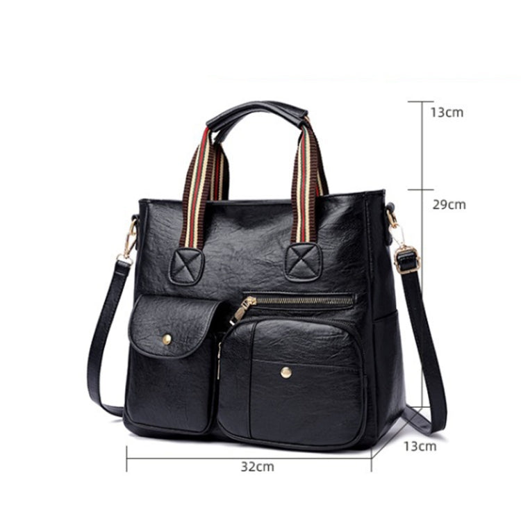 Large-capacity Messenger Bag Handbag Multi-pocket Shoulder Bag Middle-aged Mother Bag(Yellow)