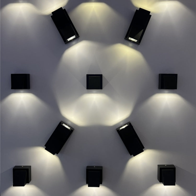 Outdoor Square Waterproof Wall Light, Power: Single K 5W( White)