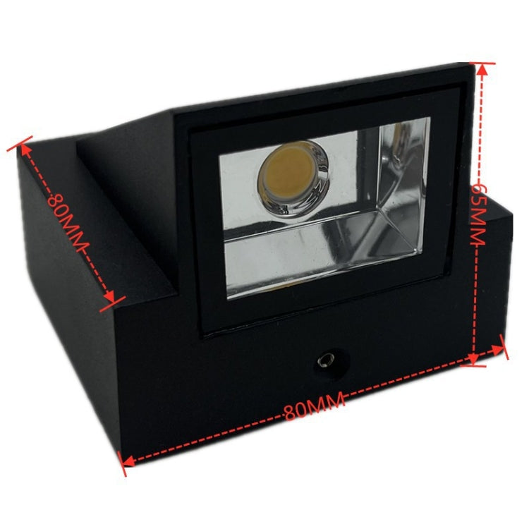 Outdoor Square Waterproof Wall Light, Power: Single K 3W(Warm White)