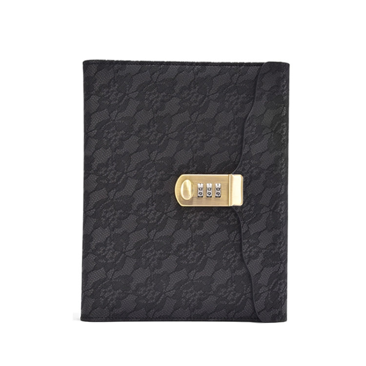 WZJZ0114 A5 Imitation Leather Thickened Password Notebook(Black)