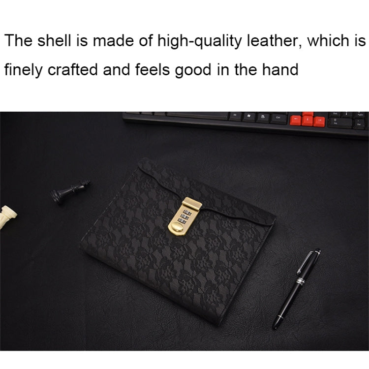 WZJZ0114 A5 Imitation Leather Thickened Password Notebook(Black)