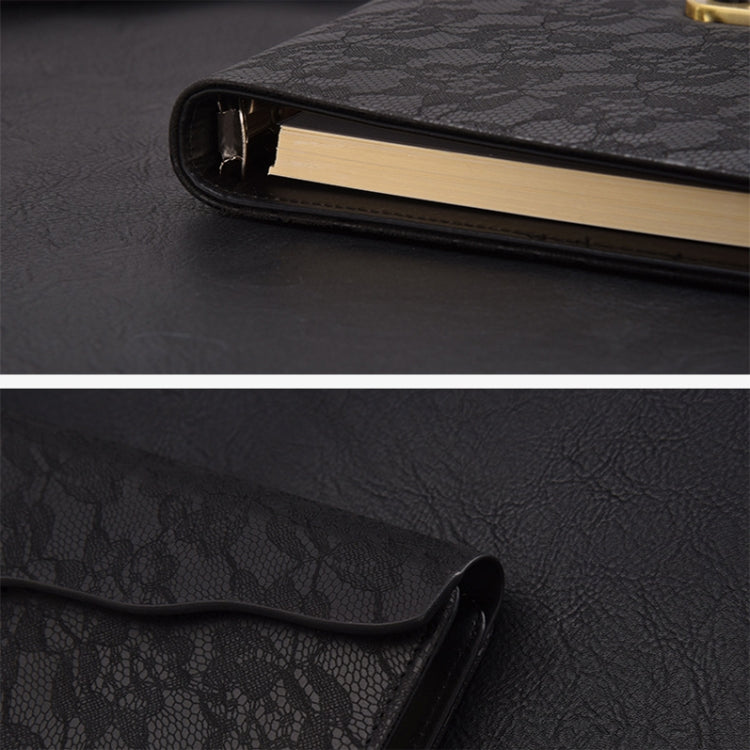 WZJZ0114 A5 Imitation Leather Thickened Password Notebook(Black)