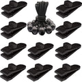 Outdoor Camping Windproof Canopy Fixed Tent Clip Rope Buckle Set 10 Clips+10 Black Ropes