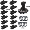 Windproof Canopy Fixed Tent Clip Rope Buckle Set 10 Clips+10 Black Ropes+10 Black PP Fast Hangings